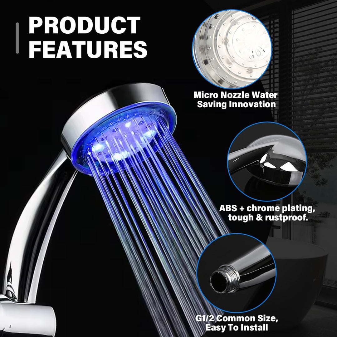 JINYOMFLY LED-Duschkopf, beleuchteter Duschkopf, Farbduschkopf, LED-Handbrause, automatischer Wechse