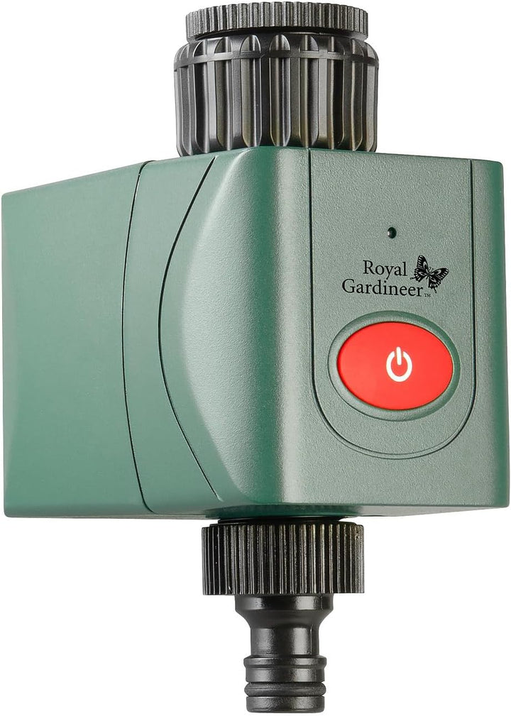 Royal Gardineer Elesion Bewässerung: 4er-Set WLAN-Bewässerungscomputer mit Ventil, App-Wetterdatenab