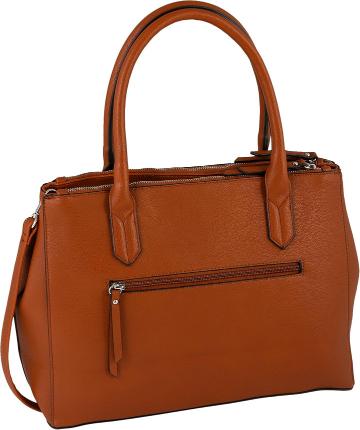 TOM TAILOR bags Roma Damen Shopper Umhängetasche Reissverschluss 36 x 14 x 27 Cognac, 36 x 14 x 27 C