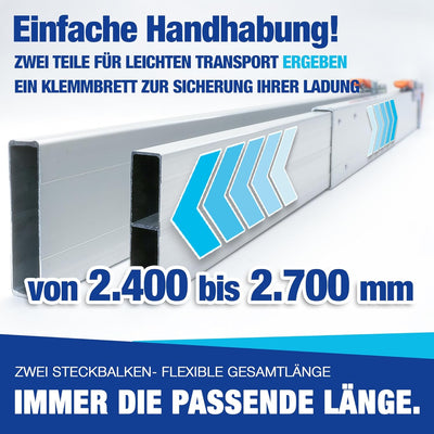 Zwischenwandverschluss, Alu, Klemmbrett, 2400-2700mm, Ladungssicherung und Transportsicherung für PK