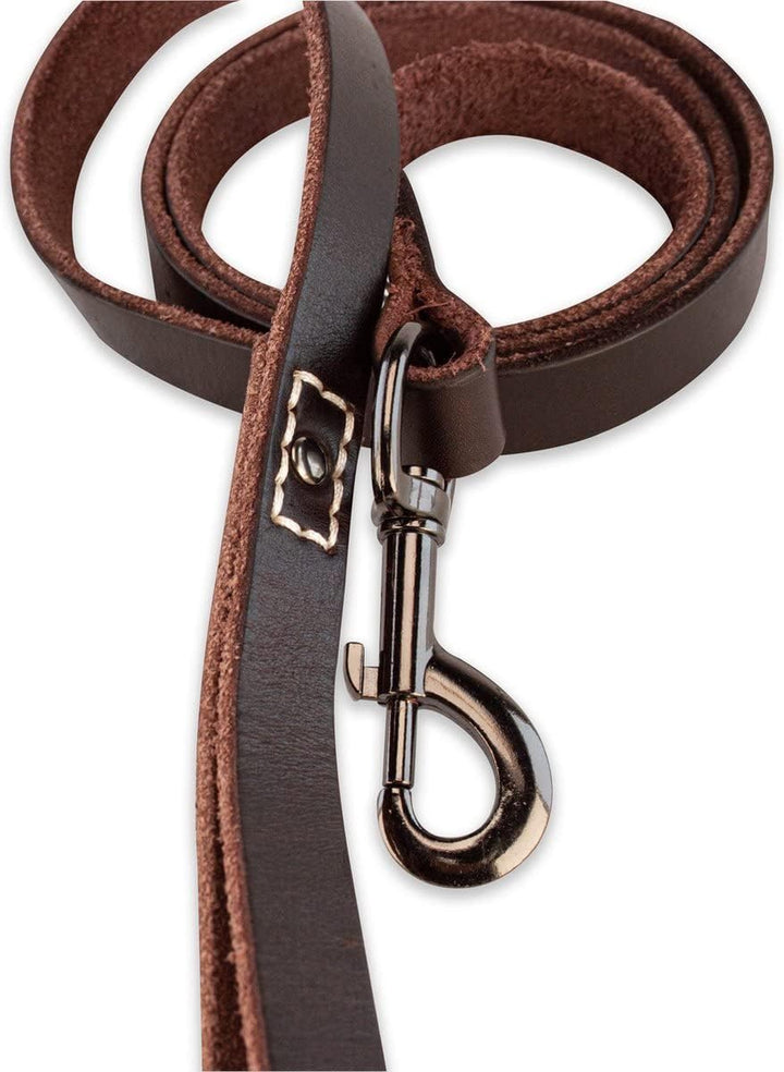Leder Hundeleine - mit Naht - 180cm - Braun/schwarz Braun/Schwarz 180cm, Braun/Schwarz 180cm