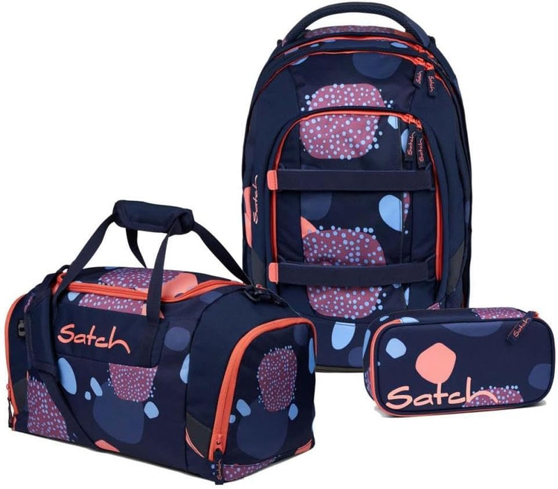 satch Pack Schulrucksack Set 3tlg. inkl. Schlamperbox und Sporttasche Coral Reef, Coral Reef