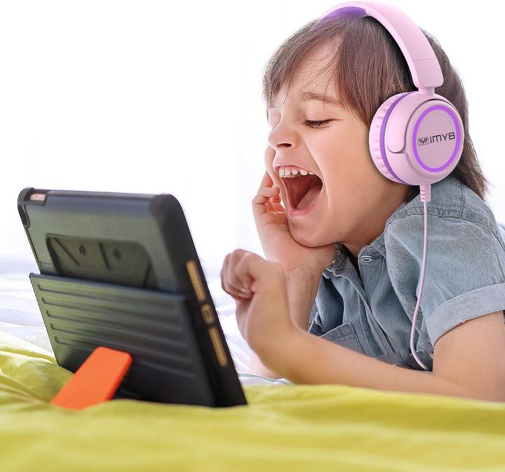 IMYB Kinder kopfhörer, Kopfhörer für Kinder mit Kabel, faltbar, Stereo Sound, Sichere Lautstärkebegr