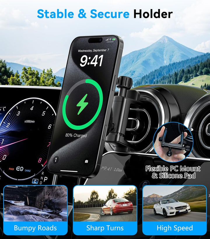 Qi2 Zertifiziertes für Magsafe Autohalterung mit 15W Ladefunktion für Mercedes Benz A/B/C/E/G/GLA/GL