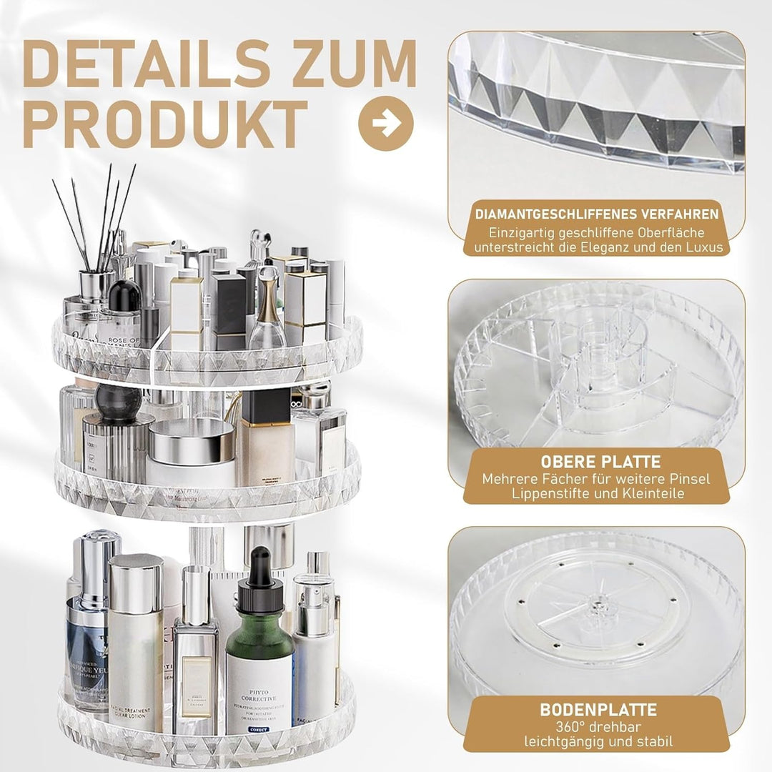 SLHEQING Kosmetik Organizer 360 Grad Drehbarer Multifunktionale Make up Aufbewahrungsbox Einstellbar