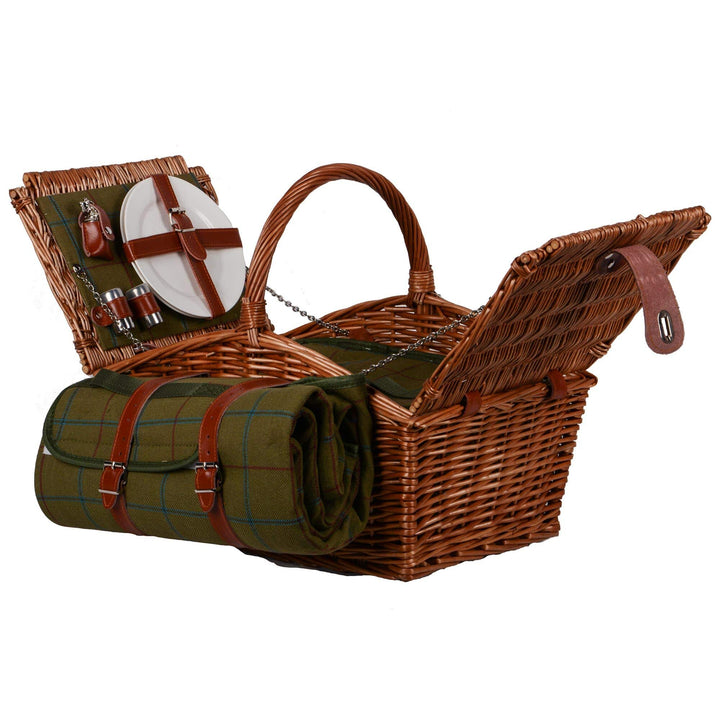 UNUS Nature by Kolibri Picknick Set 2 Personen mit Picknickkorb, Picknickdecke, Besteck und Geschirr