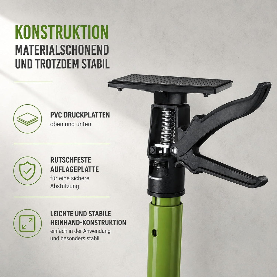 2x Montagestütze kurz 57-117 cm Klicksystem Teleskopstütze Einhandstütze Zargenspanner