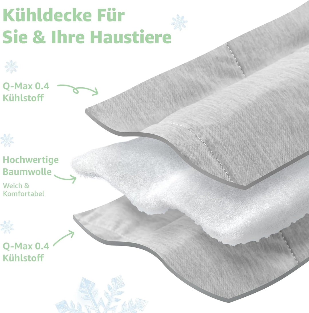 PICK FOR LIFE Kühlmatte Hund Selbstkühlend, 76x101cm Waschbar Kühldecke für Hund &amp; Katzen, Ultraweic