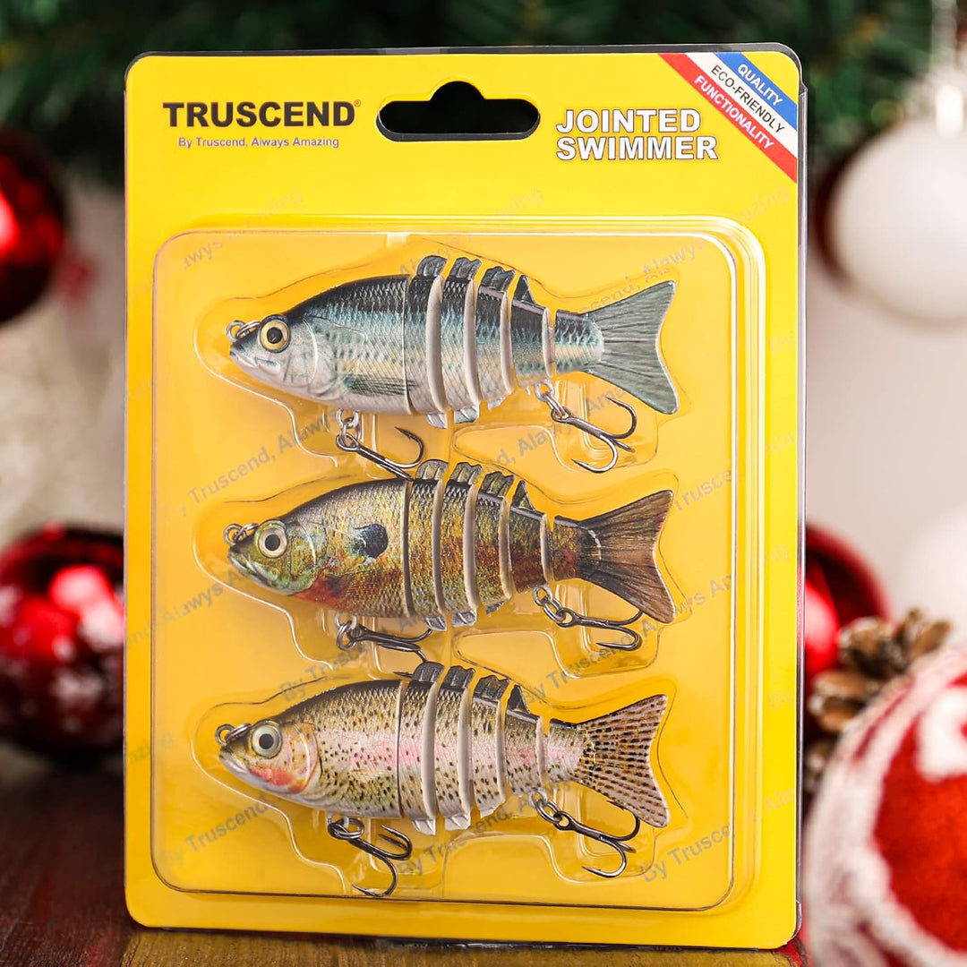 TRUSCEND Swimmax für Süss- und Salzwasser, Lebensechte Angelköder für Barsch, Forelle, Crappie, Zand