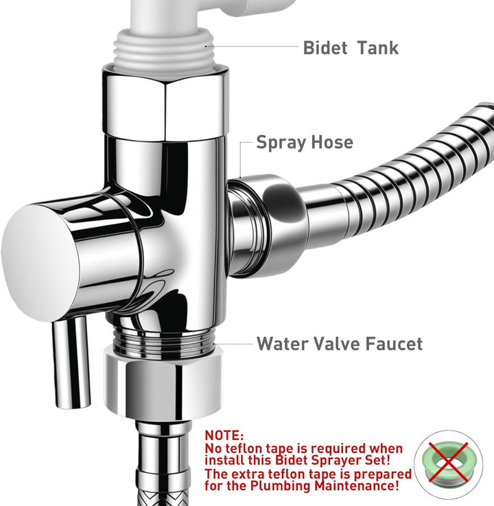 Bidet-Handbrause, Hand Gehalten Bidet Sprayer Edelstahl Sprayer mit 49-Zoll-Schlauch und Halterung H