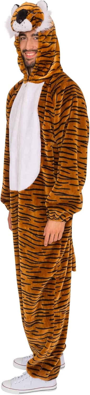 Deiters Overall Plüsch Tiger Herren schwarz/braun 56-58