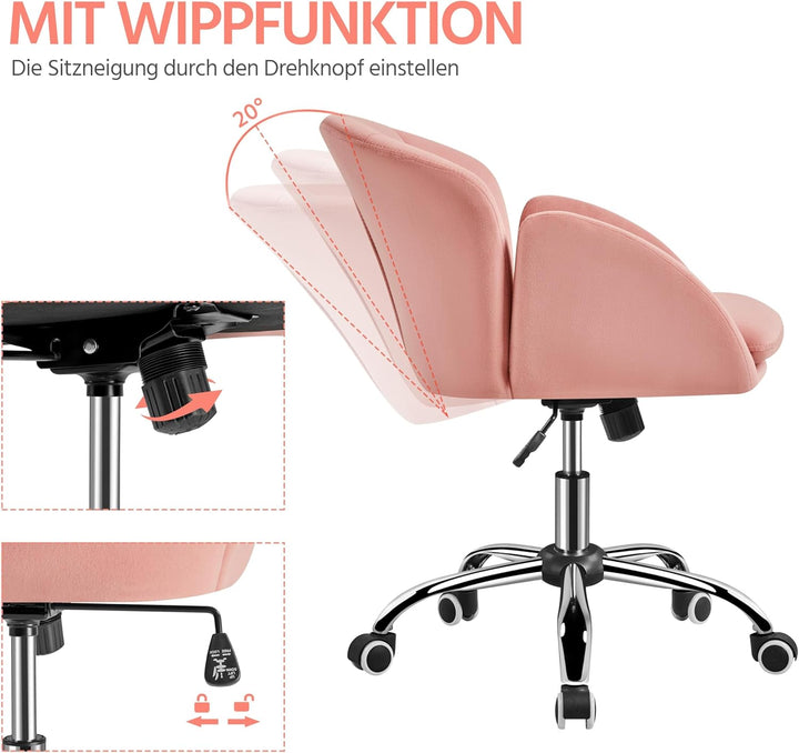 Yaheetech Schreibtischstuhl Ergonomisch Bürostuhl bis 136 kg Belastbar, Drehstuhl Höhenverstellbar C