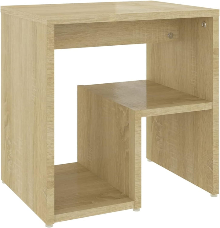 Susany Nachttisch mit Ablagen, Nachtschrank Nachtkommode Beistelltisch Spanplatte Sonoma-Eiche 40x30