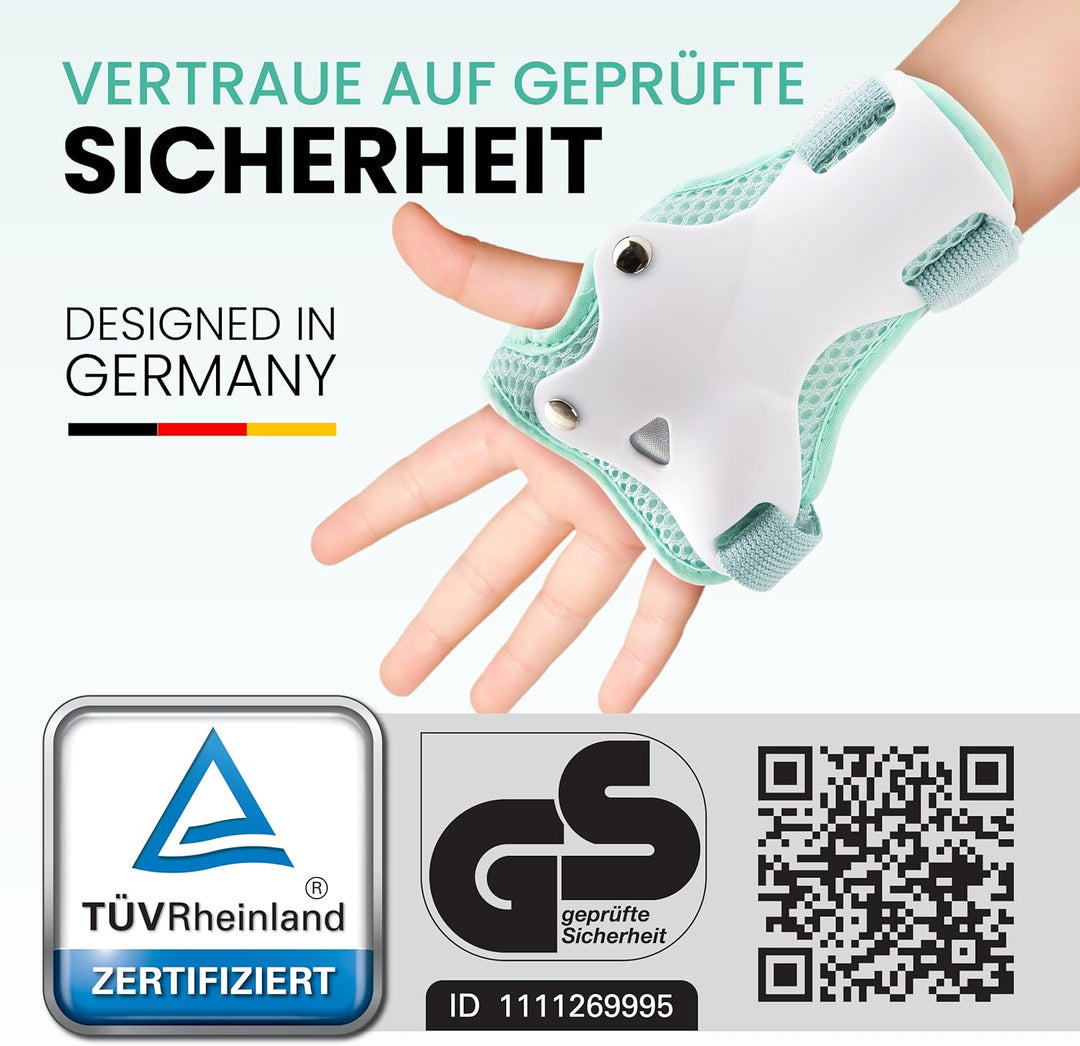 99FLIPS Knieschoner Kinder Set [6er] GS-zertifiziert vom TÜV Rheinland - Ellenbogen und Handschoner