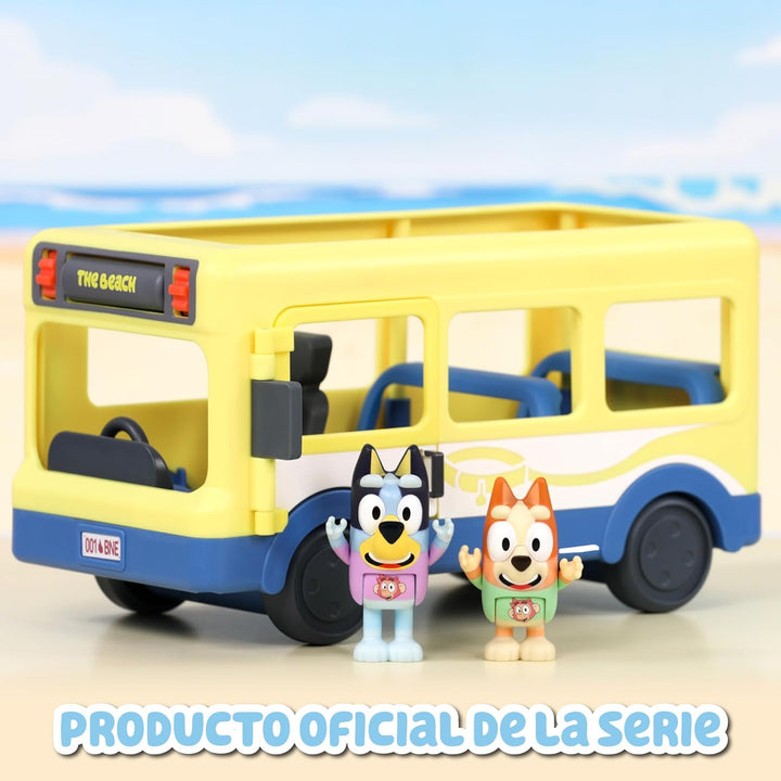 Bluey - School Bus, Bus für den Cole 2 Figuren mit Bingo Figuren aus der Zeichnungsserie Inantil, Sc