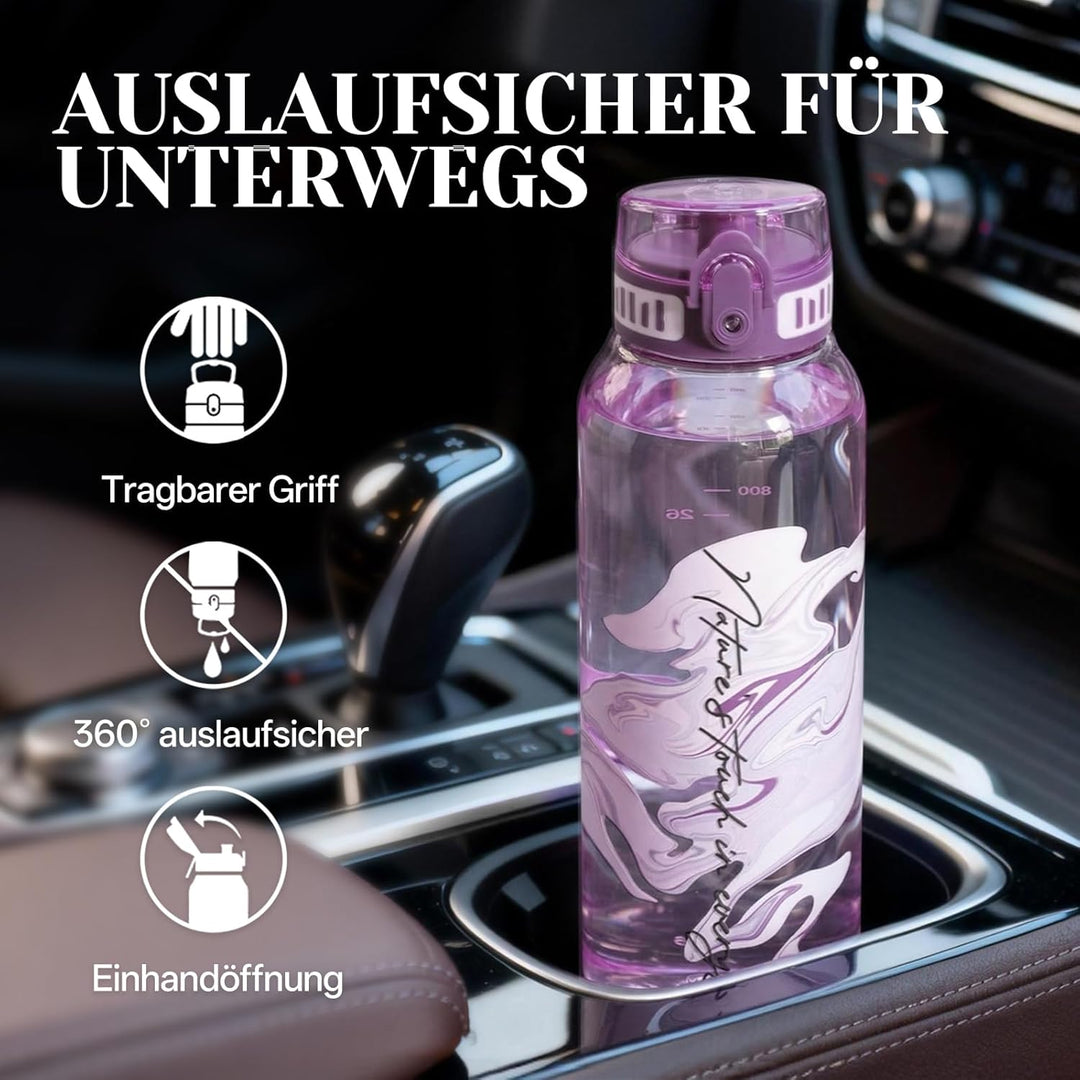 UZSPACE Trinkflasche Sport 1L, Tritan Bpa-Frei Trinkflasche Auslaufsicher mit Einhandbedienung, Kohl