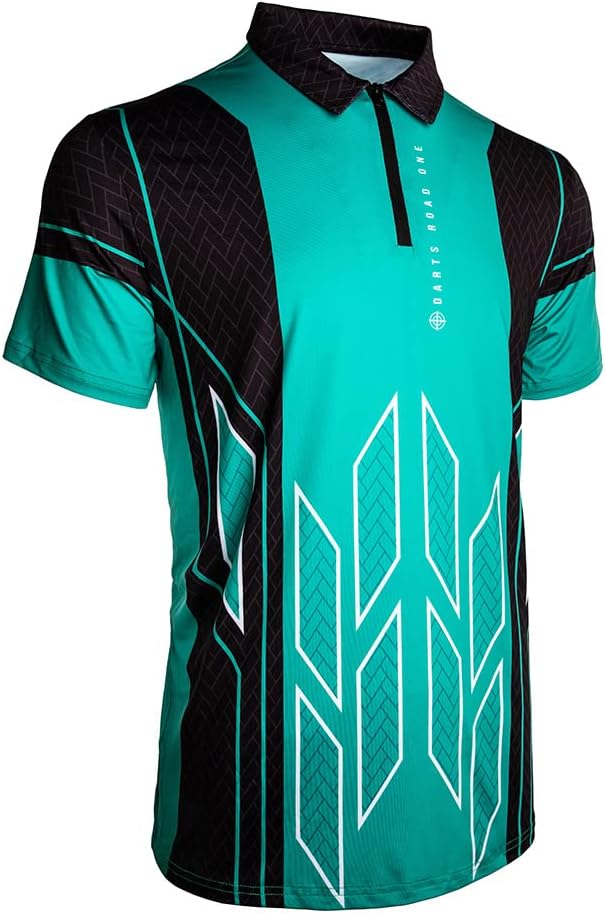 CUESOUL Darts Road ONE Atmungsaktiver Dart-Shirt 3XL Schwarz, 3XL Schwarz