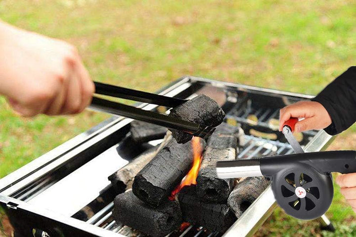 Grillgebläse für das Kochen im Freien, Handkurbelgebläse, Grill-Feuerbalg für Picknick-Campingkocher