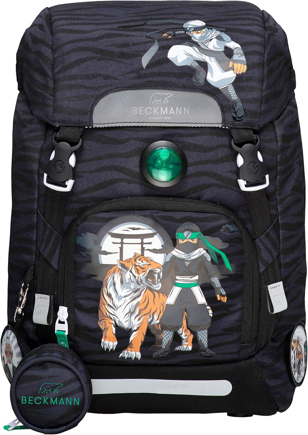 Beckmann of Norway Classic 22 Liter Schulranzen Set 4tlg. 1. Klasse, Beckmann Farbe:Ninja Tiger