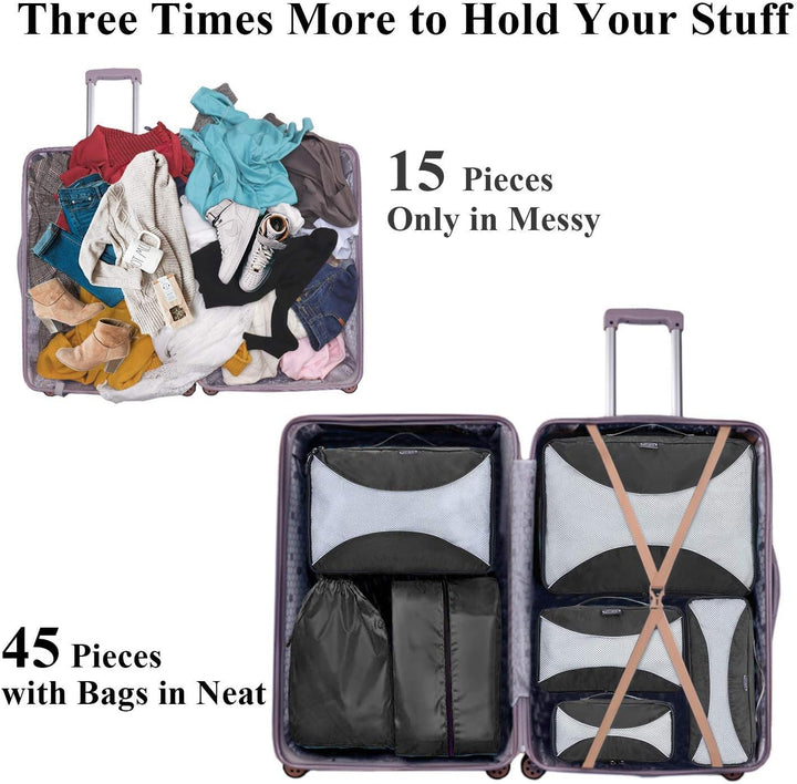 G4Free 3/6/7 Stück Packing Cubes Organizer für Koffer Faltbare Kleidertasche Schuhbeutel Packwürfel