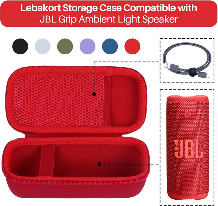 Lebakort Hart Tasche Hülle Etui Tasche für JBL Grip Kompakter Lautsprecher (Rot), Rot