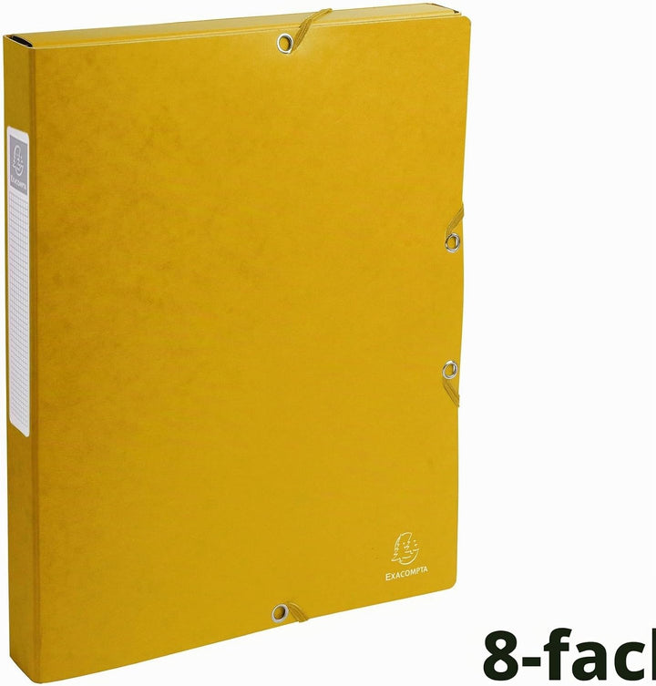 Exacompta 50309E 8er Pack Premium Sammelboxen aufgebaut mit Gummizug 25 mm breit aus extra starkem C