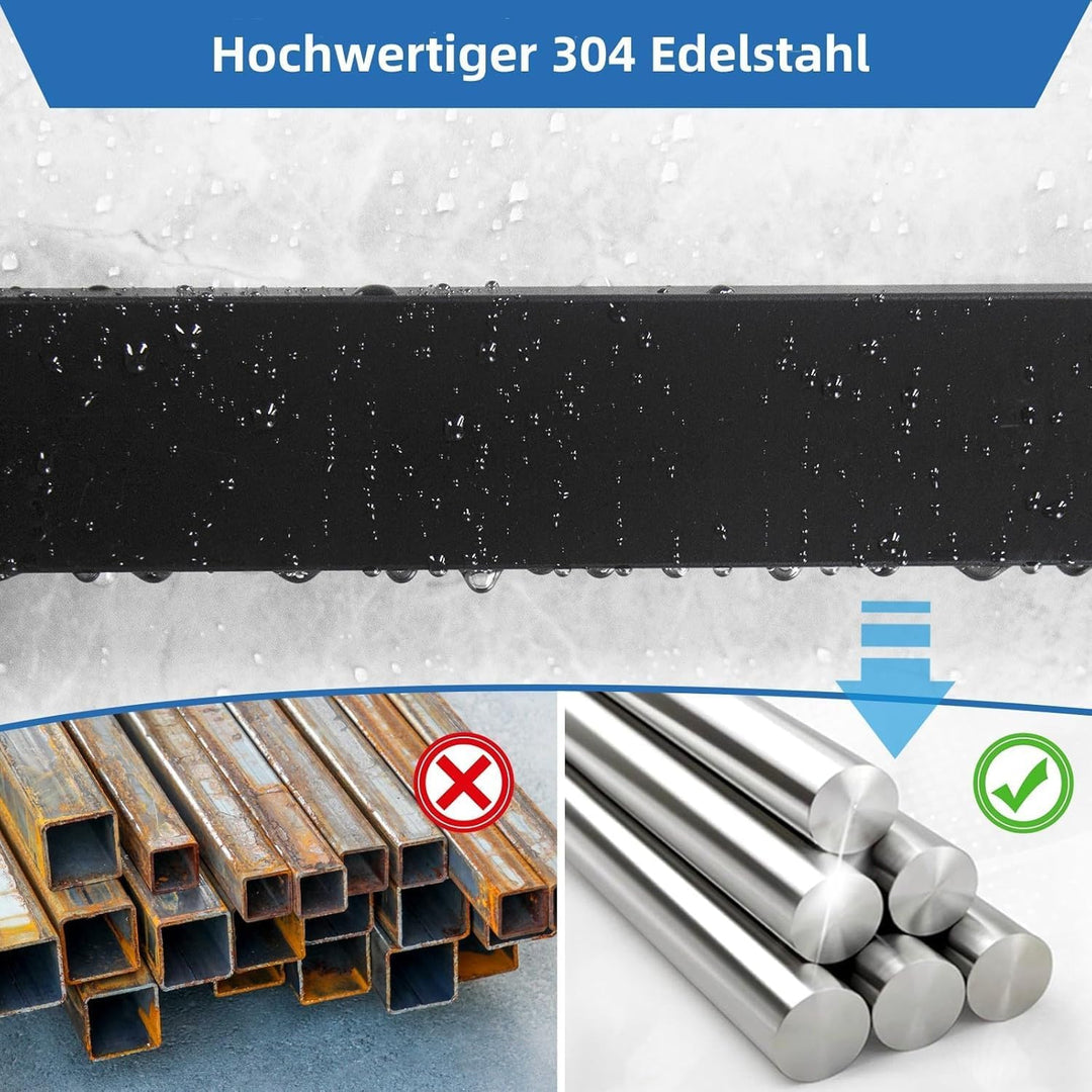 Pailexin Magnetleiste Messer mit 3 Haken, schwarz Messerhalter magnetisch ohne Bohren für die Wand,