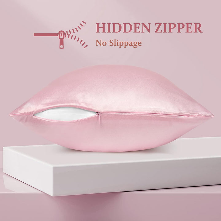 LULUSILK Kissenbezug für Haare und Haut, 100 % reine Seide, 16 Momme mit verdecktem Reissverschluss,