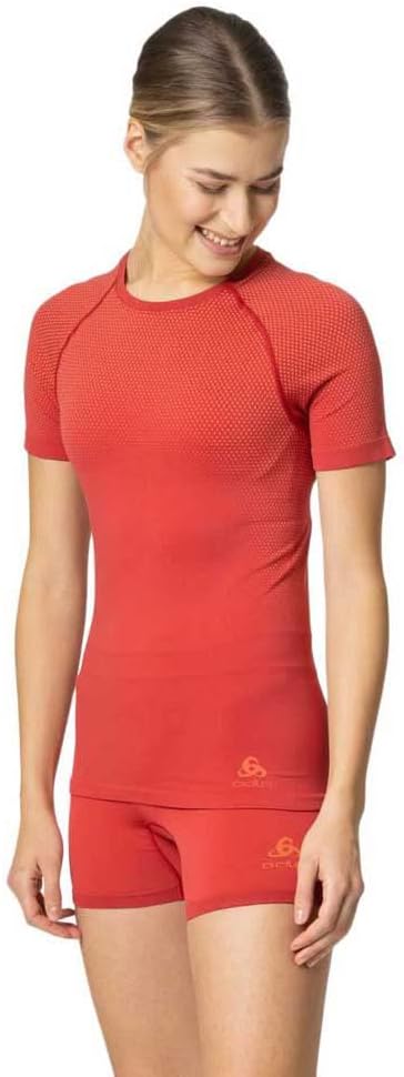 Odlo Damen Performance Light Eco T-Shirt Kurzarm Unterhemd Funktionsunterhemd L American Beauty, L A