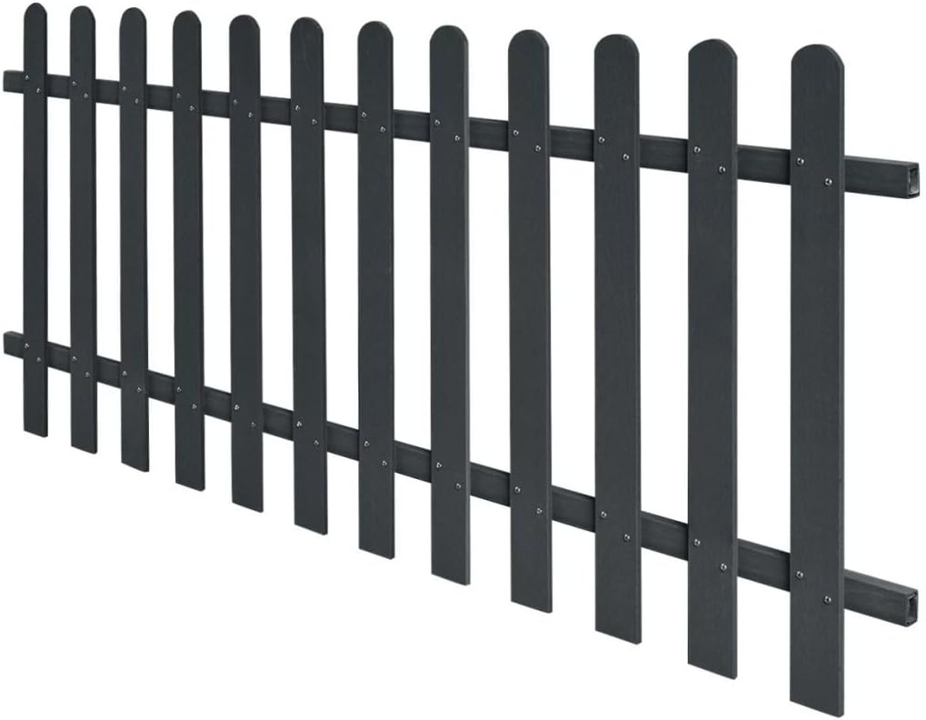 Festnight WPC Lattenzaun Gartenzaun Zaun 200 x 80 cm Grau