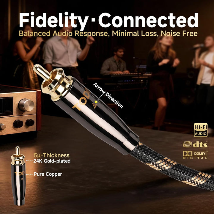 TODN 1m Digitales Koaxial Audio Kabel 75-Ohm S/PDIF Koaxialkabel 1m Coax-MAX, 1m Coax-MAX