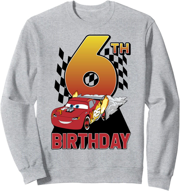Disney Pixar Cars Lightning McQueen 6th Birthday Peel Out Sweatshirt
