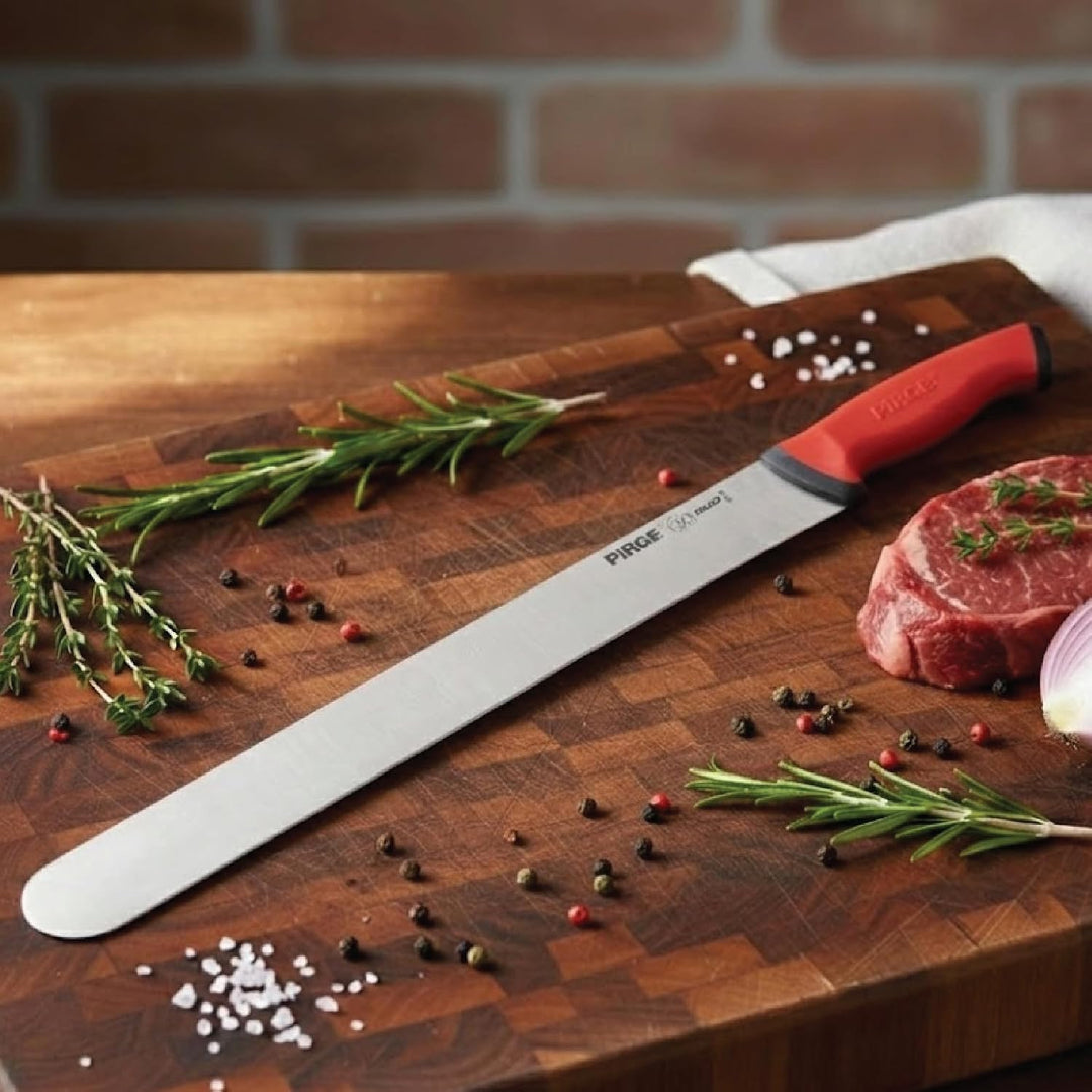 Pirge Duo Dönermesser 45 cm Rot - Aufschnittmesser - Schärfstes Döner Langmesser - Schneidemesser -