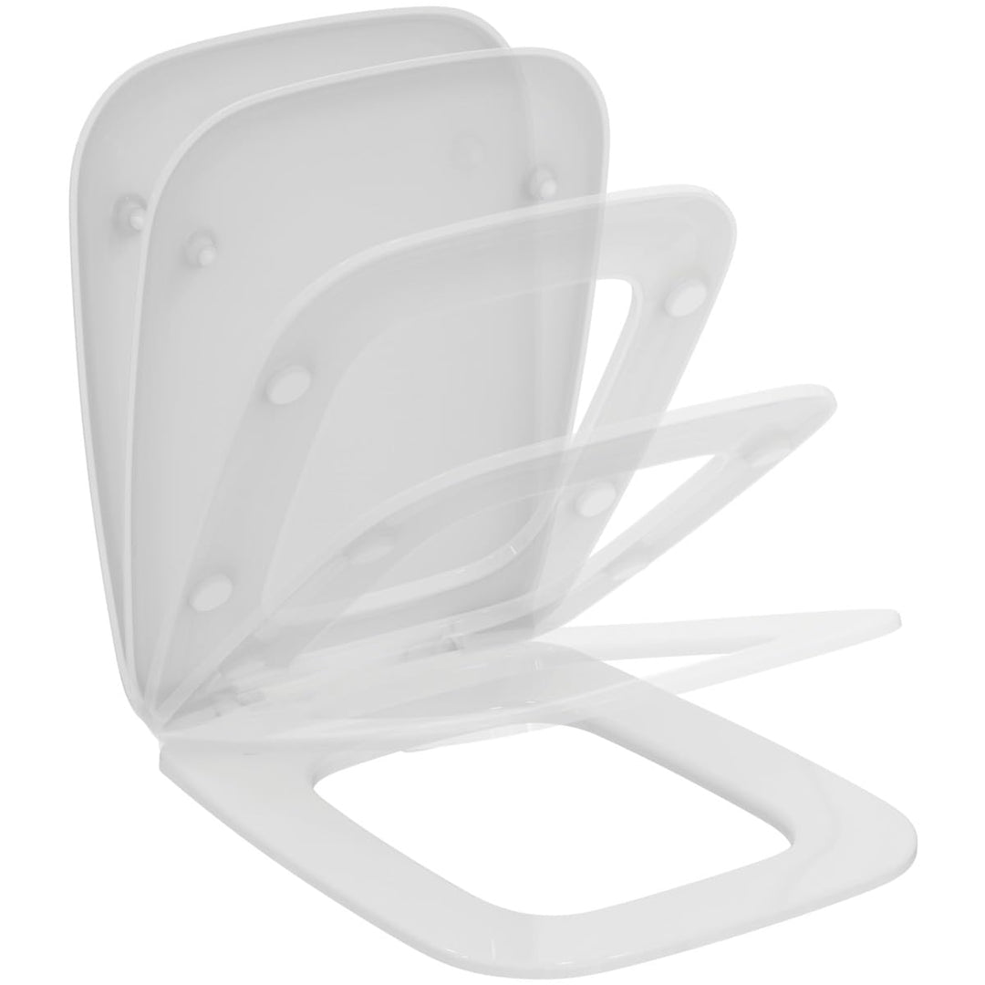 Ideal Standard T661101 WC-Sitz Original Slim Serie 21 mit Soft-Schliess-Komfort gebremster Verschlus