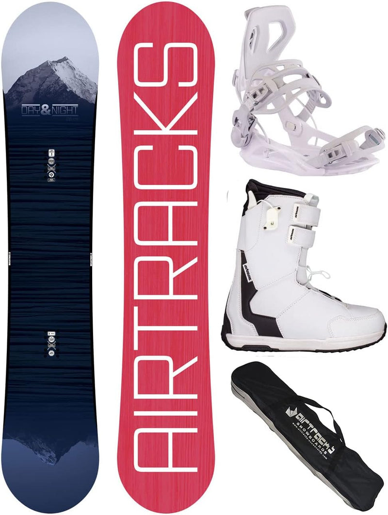 Airtracks Damen Snowboard-Set Day & Night Rocker + Bindung Master W Fastec + Boots + Sb Bag 138 144