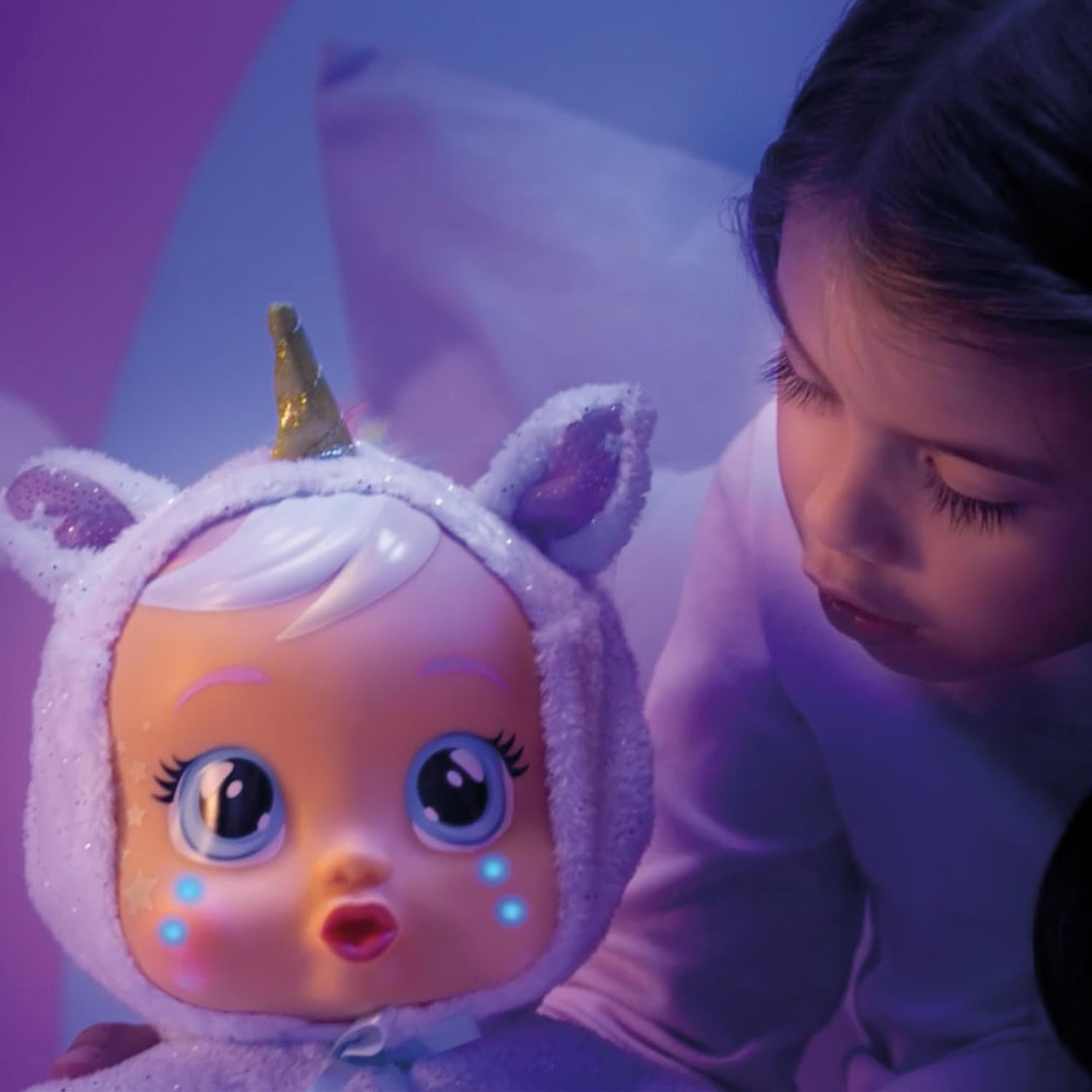 Cry Babies Goodnight Dreamy - Interaktive weiche Kuschelpuppe, Schlafenszeitpuppe mit Nachtlicht und