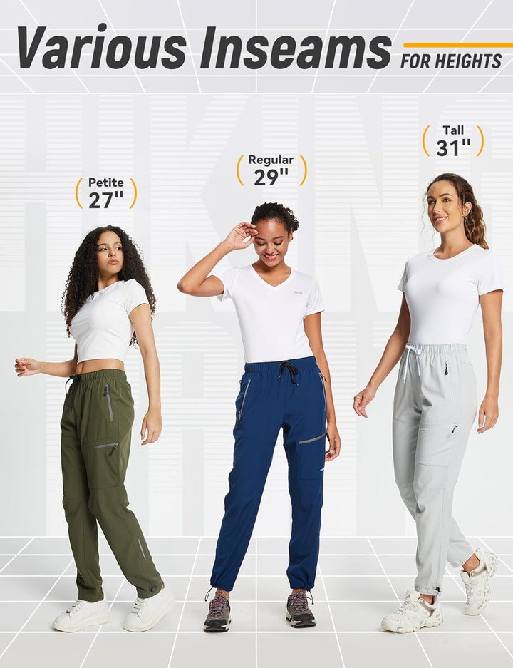 BALEAF Damen Outdoorhose Wanderhose Wasserdicht Schnelltrocknend Leicht Trekkinghose Capris UV Schut