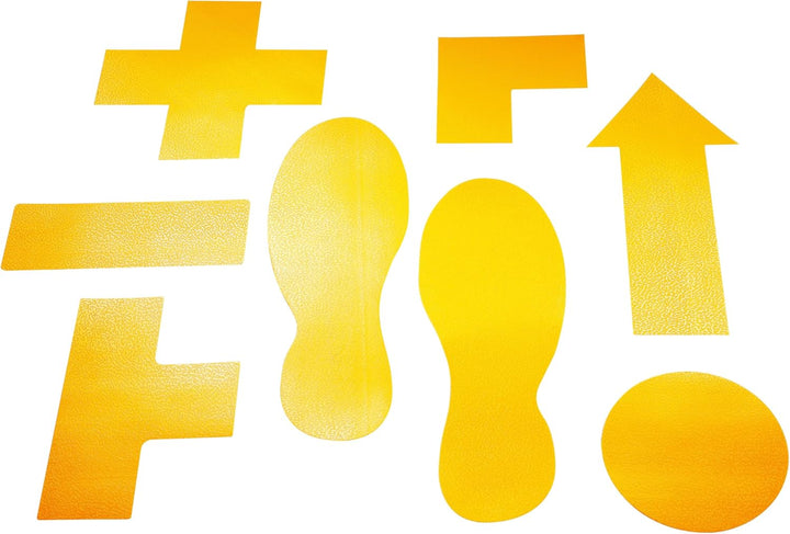 Durable Bodenmarkierung Fussform (Selbstklebende Markierungsfüsse, 5 Paar) RAL 1003 Signalgelb, 1727