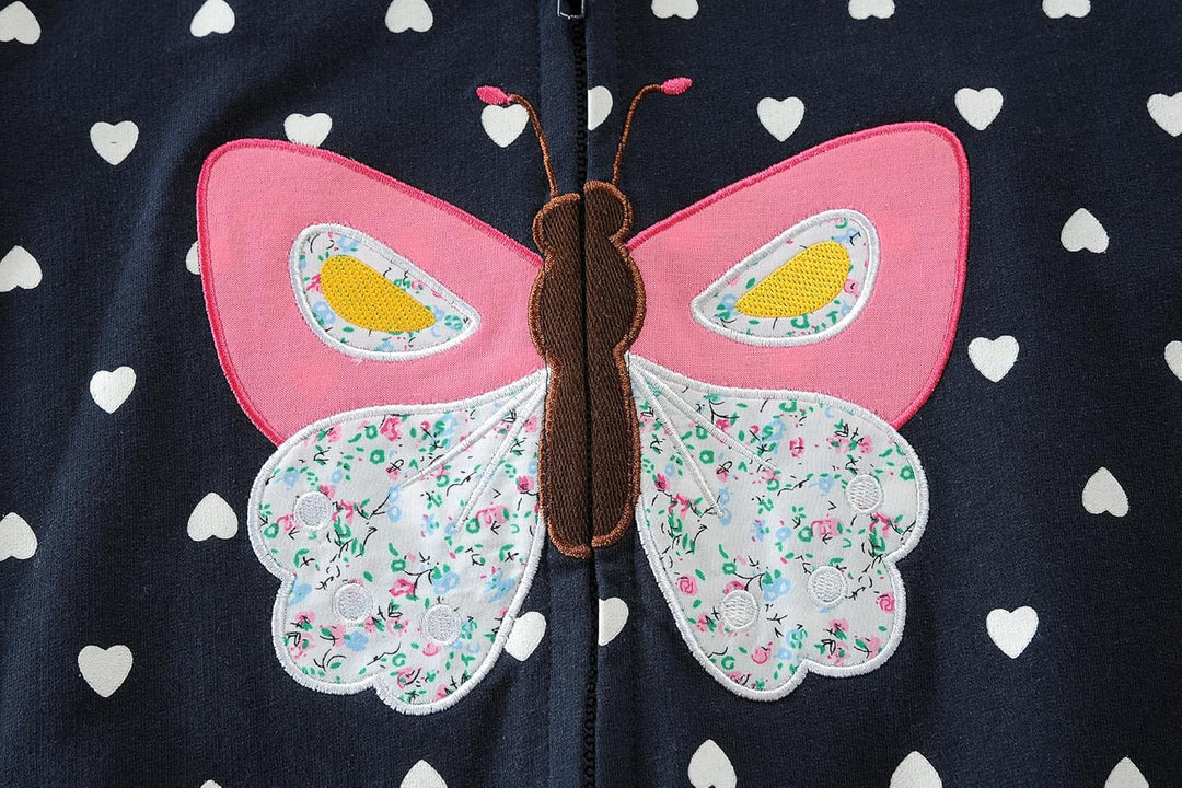 EULLA Kinder Mädchen Zip Up Hoodie Sweatjacke Kapuzenjacke Kapuzenpullover Langarm Baumwolle Einhorn