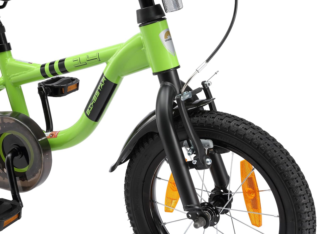 Löwenrad Kinderfahrrad für Jungen und Mädchen ab 3-4 Jahre | 14 Zoll Kinderrad mit Bremse | Fahrrad