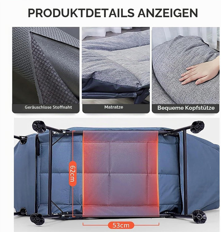 2 Stücke Sonnenliege/Gartenliege/Karpfenliege/Feldbett Klappbar Grosszügiges Campingliege 210x67x38c