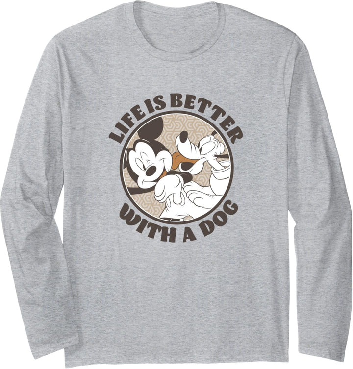 Disney Mickey And Friends Life Is Better With A Dog Langarmshirt