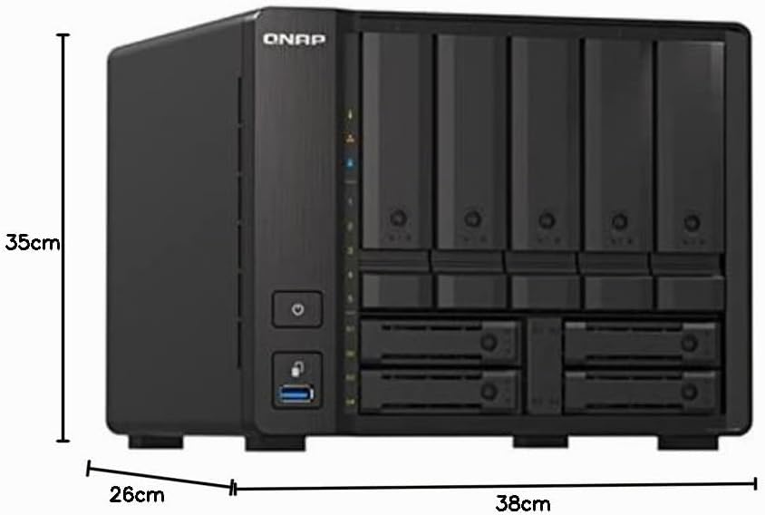 QNAP TS-h973AX-8G 9 Bay Quad-Core QuTS hero NAS-Gehäuse, unterstützt U.2 NVMe SSD und 10GbE/2,5GbE K