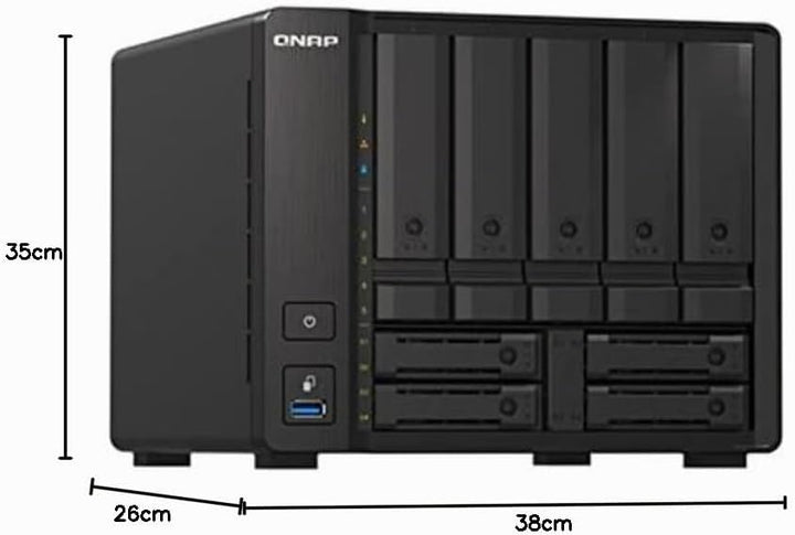 QNAP TS-h973AX-8G 9 Bay Quad-Core QuTS hero NAS-Gehäuse, unterstützt U.2 NVMe SSD und 10GbE/2,5GbE K