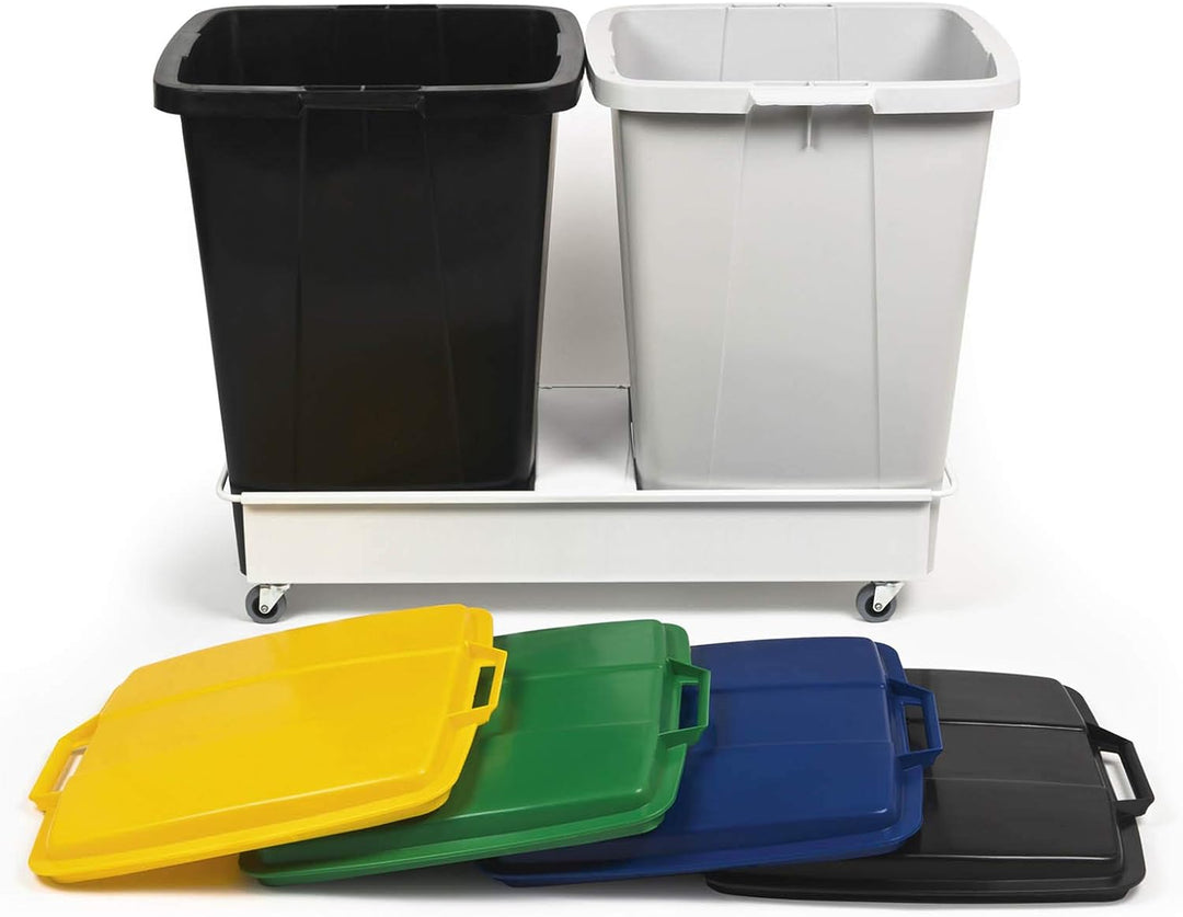 Durable Durabin Abfalleimer / Wertstofftonne 90 Liter, lebensmittelecht, mit Tragegriffen, blau, 180