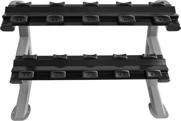 Bad Company Heavy Duty Kurzhantel Ablage-System I Massiver, 2-stufiger Hantelständer für 5 oder 10 P