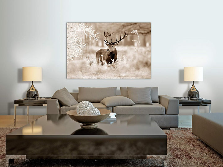 murando - Bilder Hirsch 90x60 cm Vlies Leinwandbild 1 tlg Kunstdruck modern Wandbilder XXL Wanddekor