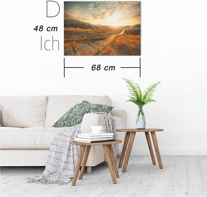 Ulmer Puzzleschmiede - Puzzle Traumpfade - klassisches 1000 Teile Puzzle mit melancholischem Motiv –
