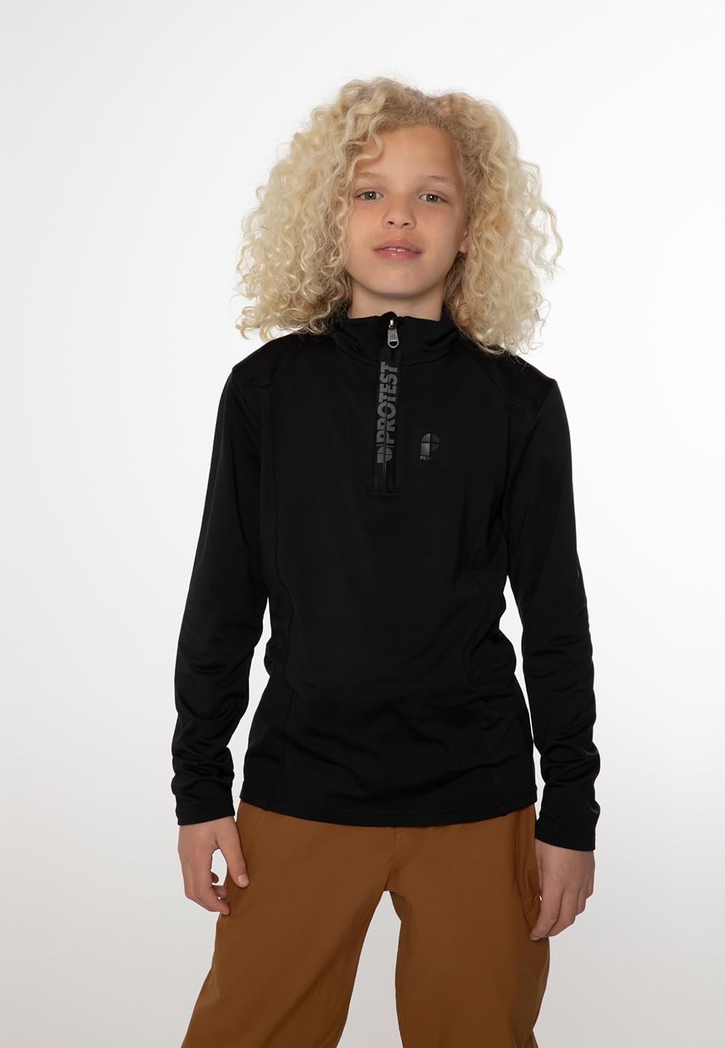 Protest Jungs Fleece WILLOWY JR Geotech ultraschnell trocken und hoch atmungsaktiv 140 True Black, 1