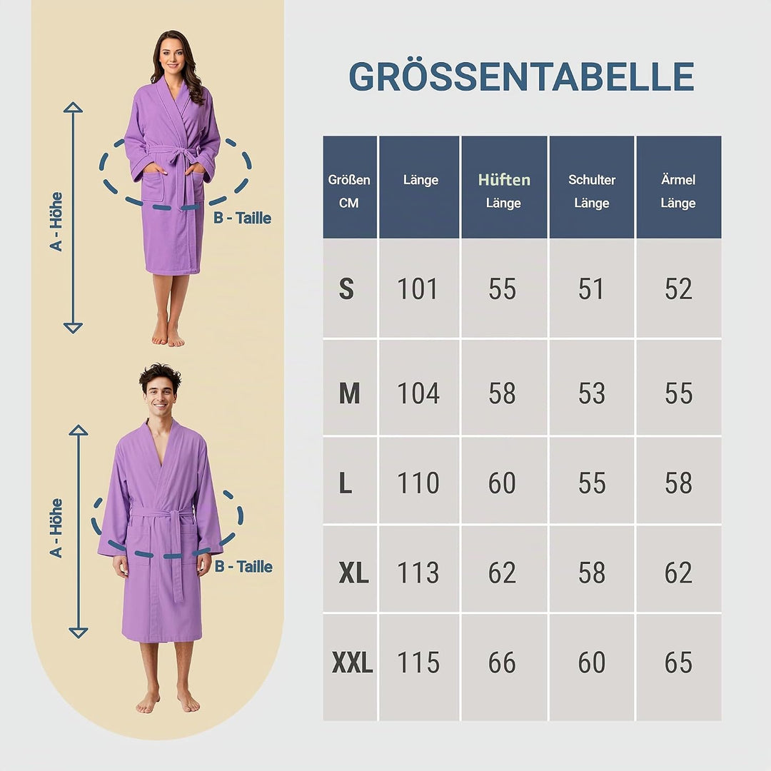 Dorian Home Bademantel aus Mikrofaser für Herren und Damen, Unisex, mit praktischen Taschen und Kapu